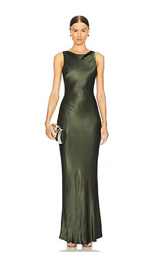Shona Joy La Lune High Neck Cowl Maxi Dress in Forest from Revolve.com | Revolve Clothing (Global)