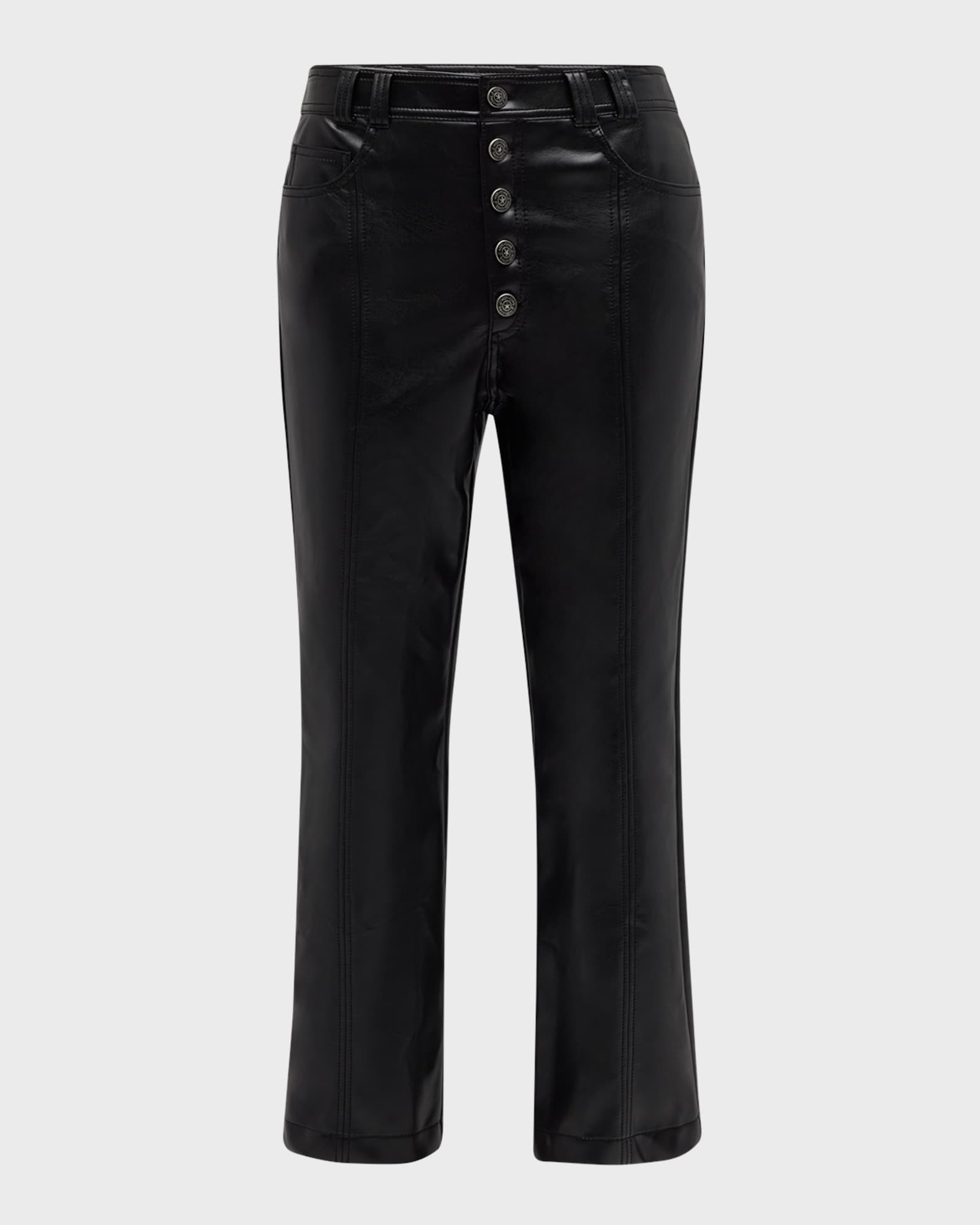 Cinq a Sept Wallace Faux Leather Bootcut Ankle Pants | Neiman Marcus