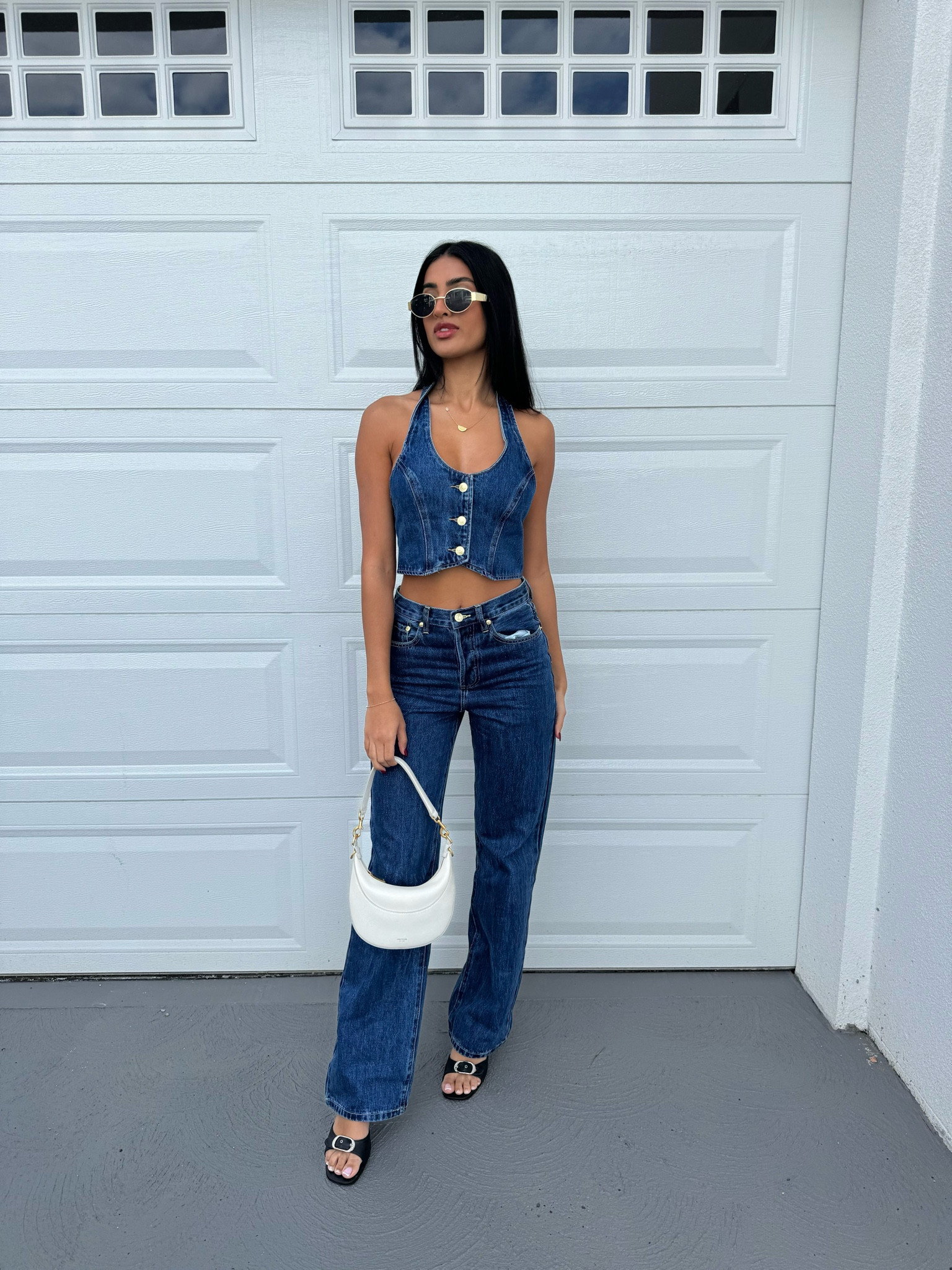 the cutest double denim matching set 