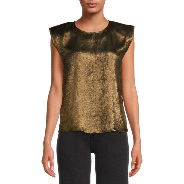 The Get Women's Metallic Gold Top | Walmart (US)