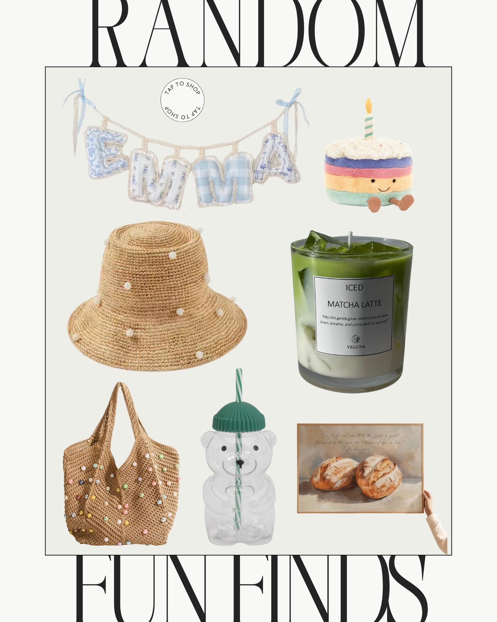 Fun finds // home // summer // beach // hat // candle // matcha // painting // iced coffee 

#LTKdayinmylife #LTKselfcare #LTKmorningroutine
