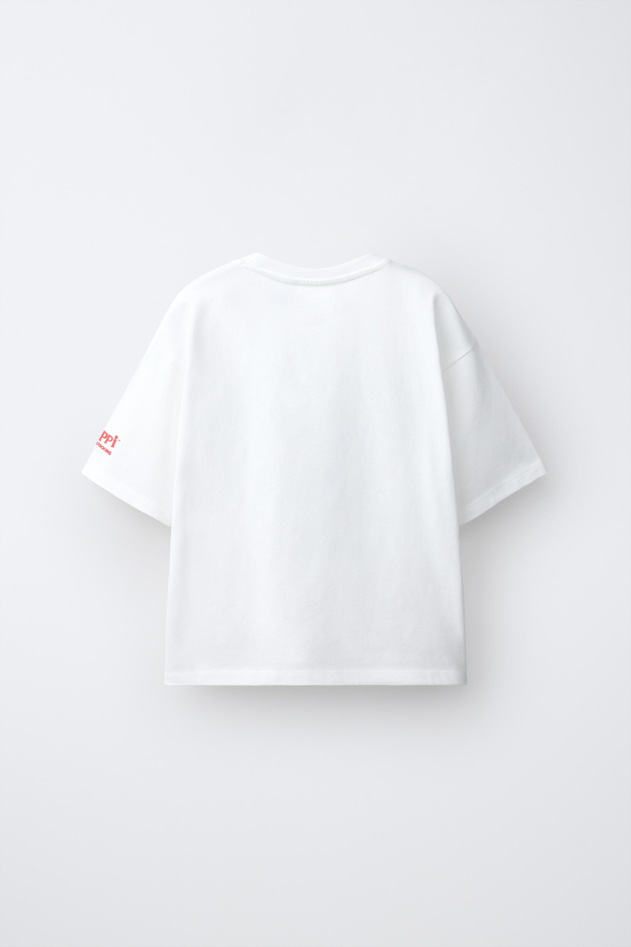 Round neck short-sleeved T-shirt. PIPPI LONGSTOCKING \u00a9 ASTRID LINDGREN COMPANY print on the ... | Zara US