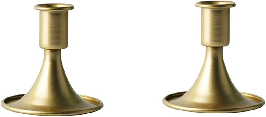 Elegant Gold Iron Candleholders Set – 2PCS Conical Design for Sophisticated Ambiance : Amazon.c... | Amazon (UK)