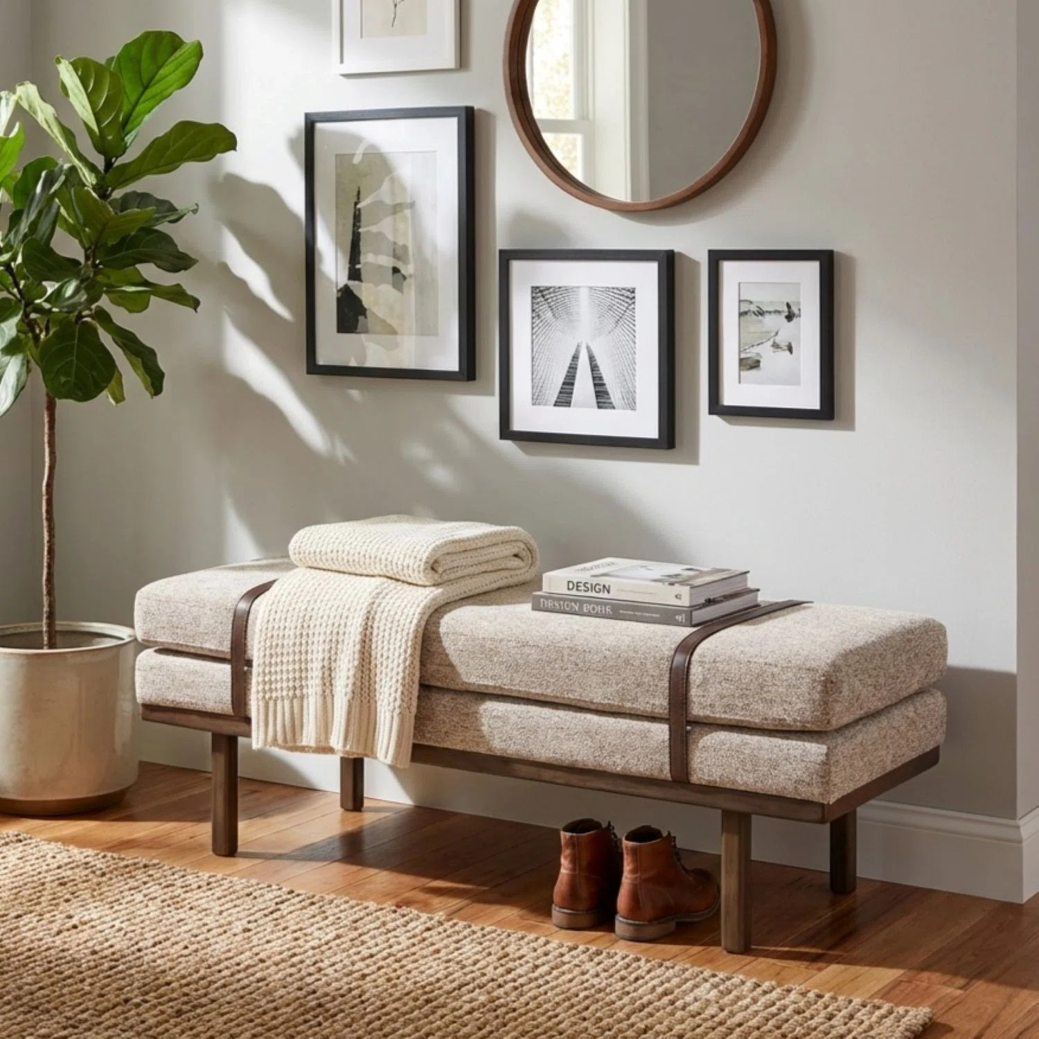 Wade Logan® Azayvion Upholstered Bench with Wood Base & Reviews | Wayfair | Wayfair North America