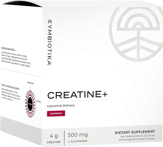 CYMBIOTIKA Creatine+, Creatine Monohydrate 4g, L-Glutamine 500mg, Made in USA, Plant-Based, Keto-... | Amazon (US)