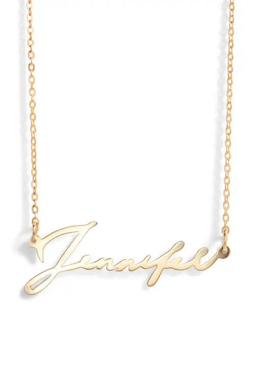 Argento Vivo Sterling Silver Argento Vivo Personalized Script Name Necklace in Gold at Nordstrom | Nordstrom