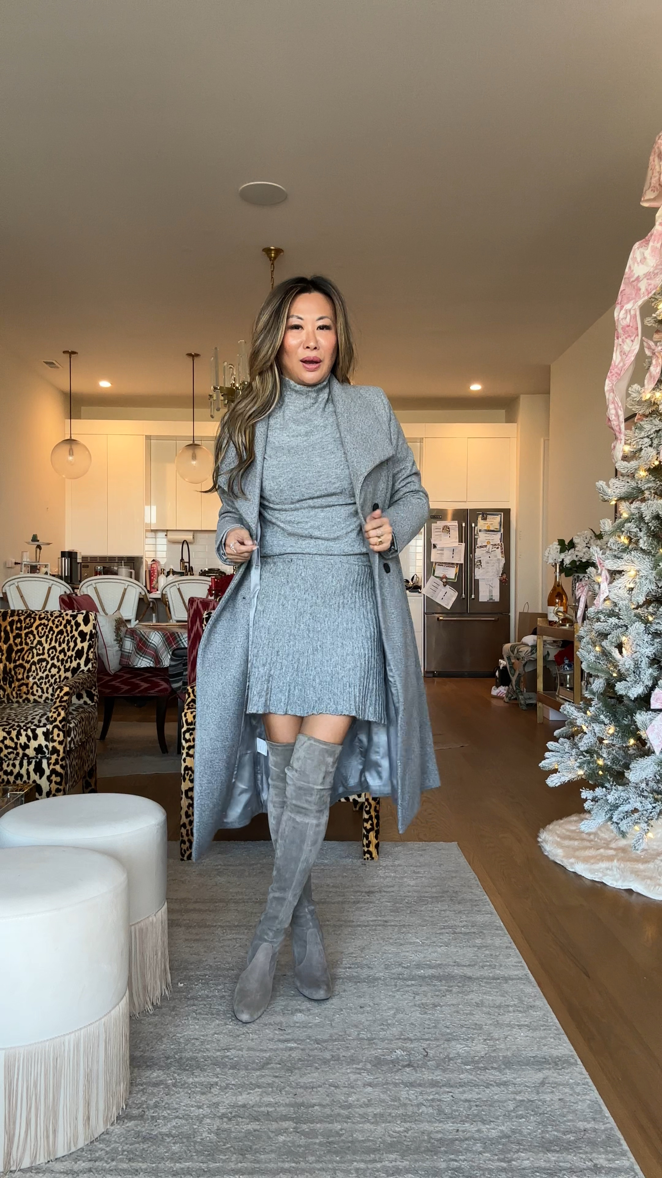 Best all great monochromatic Amazon fit! Gray will coat, gray sweater set. Knee high suede boots, holiday outfits 

#LTKStyleTip #LTKFindsUnder100 #LTKHoliday