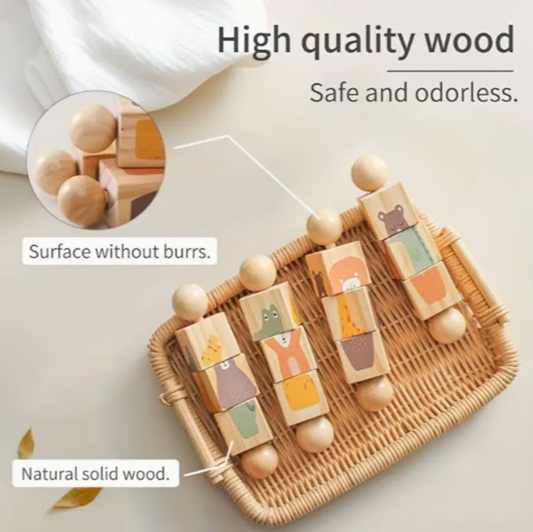 Rotating Montessori Wooden Animal Puzzle - 1 Piece - Etsy | Etsy (US)