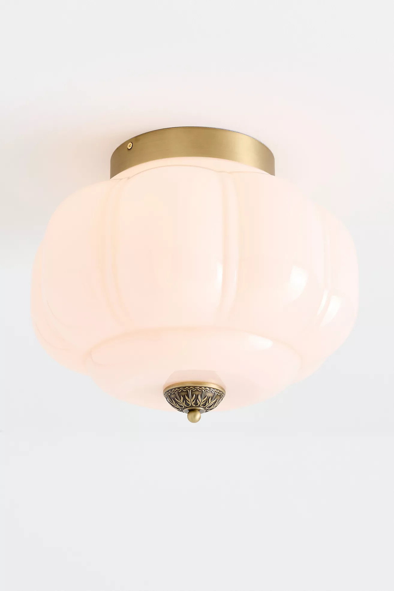 The Eloise Scallop Milk Glass Flush Mount Ceiling Light | Anthropologie (US)