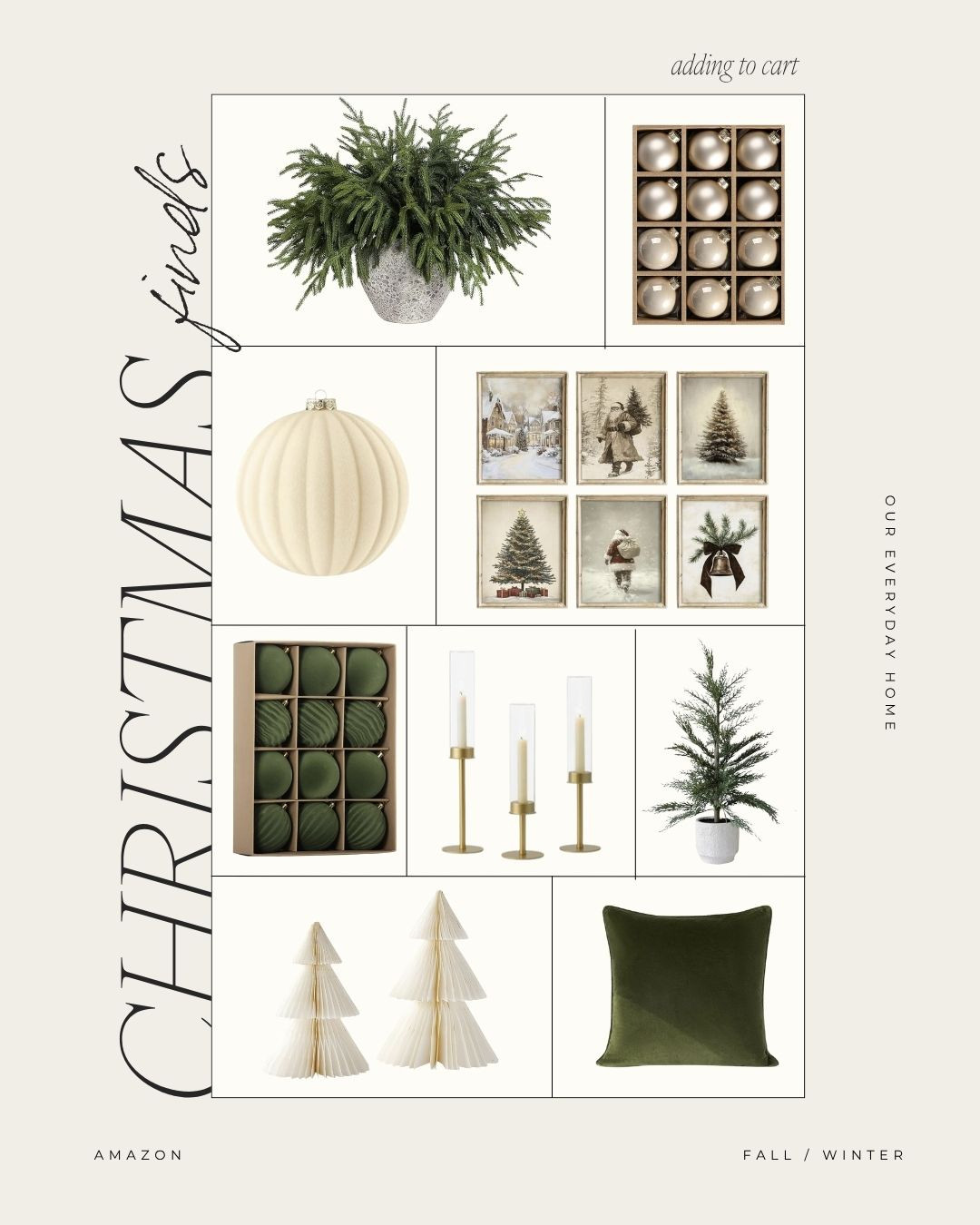 Neutral traditional Christmas home decor 

 #LTKSeasonal #LTKHome #LTKFindsUnder50