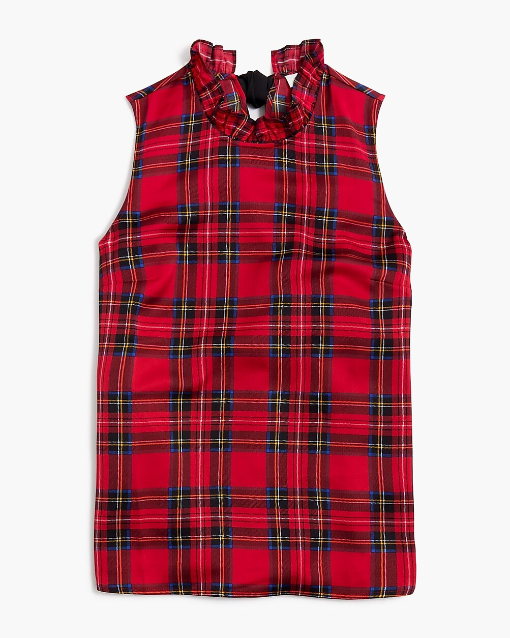 Tartan ruffleneck bow-back top | J.Crew Factory