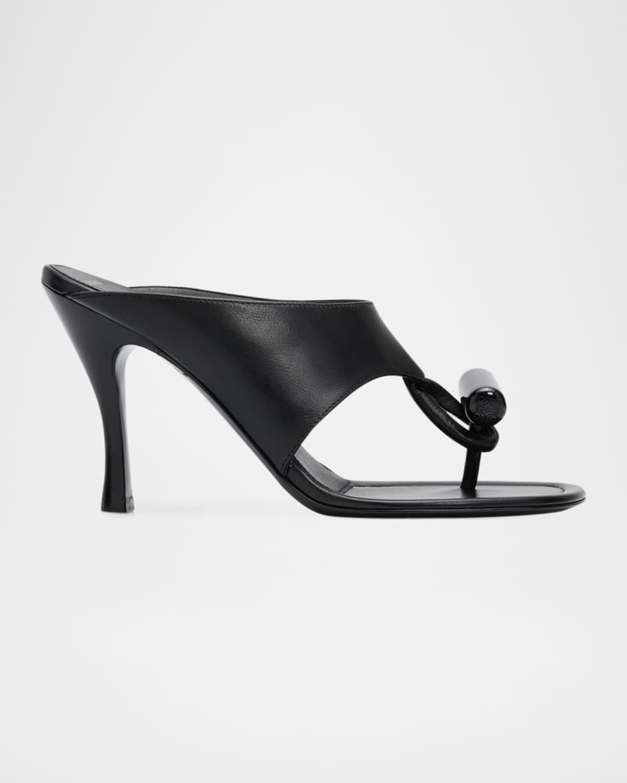 90mm Toggle Leather Thong Sandals | Neiman Marcus