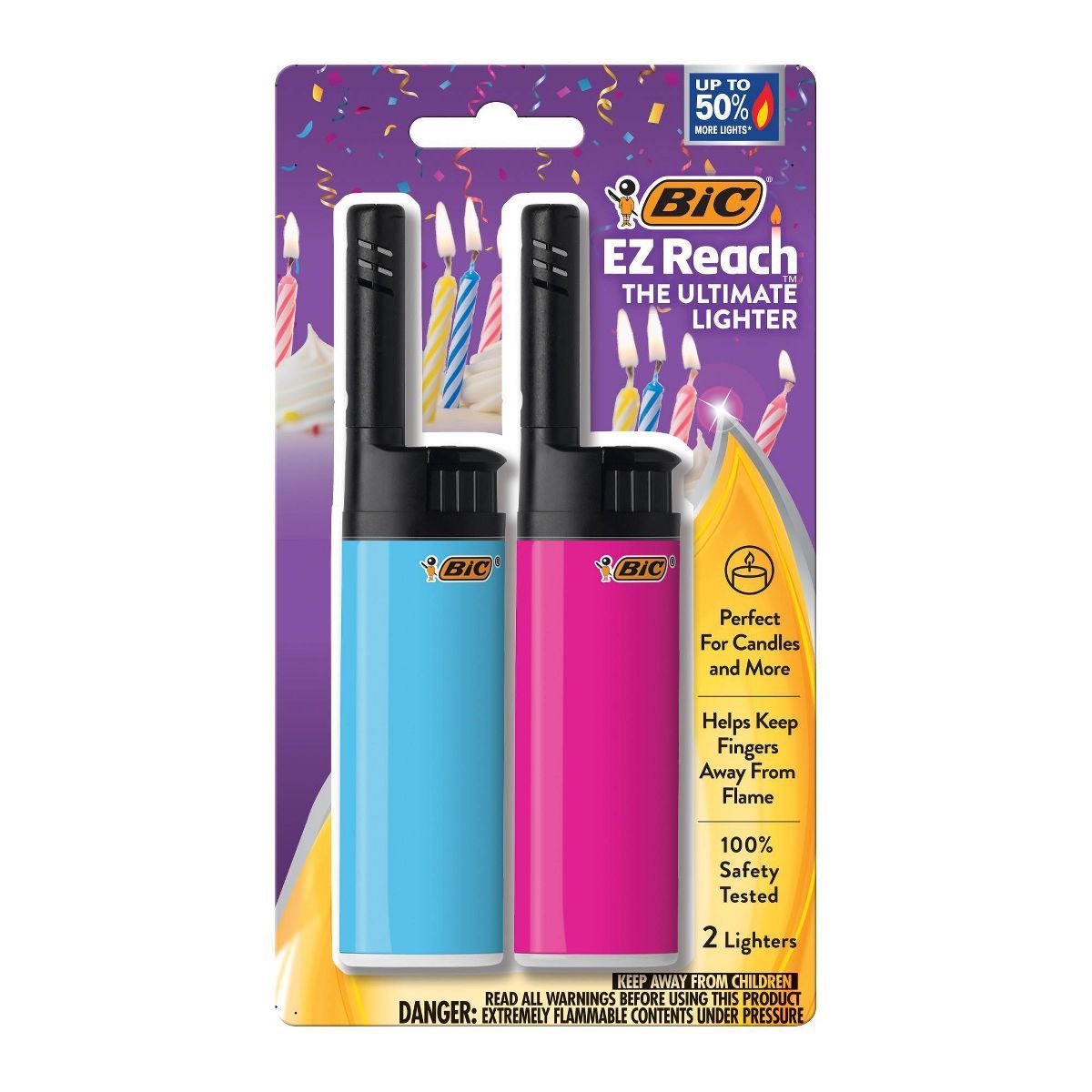 2ct BIC EZ Reach Birthday Pocket Lighters | Target