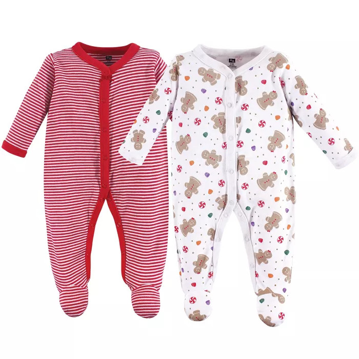 Hudson Baby Infant Girl Cotton Snap Sleep and Play 2pk, Sugar Spice | Target