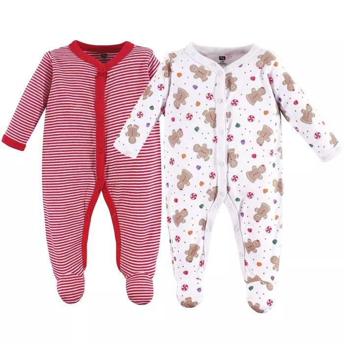 Hudson Baby Infant Girl Cotton Snap Sleep and Play 2pk, Sugar Spice | Target