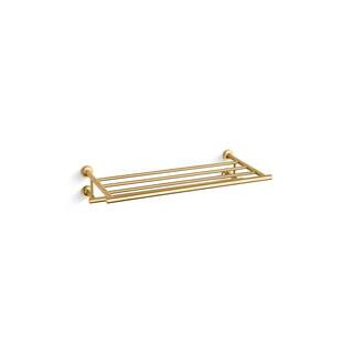 Kohler Purist 4-towel wall mount hotelier in vibrant brushed moderne brass