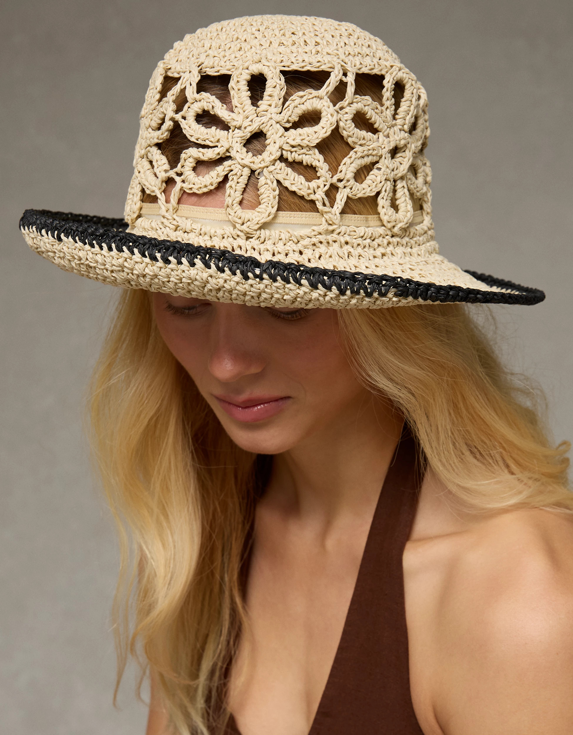 AE Raffia Flower Bucket Hat | American Eagle Outfitters (US & CA)