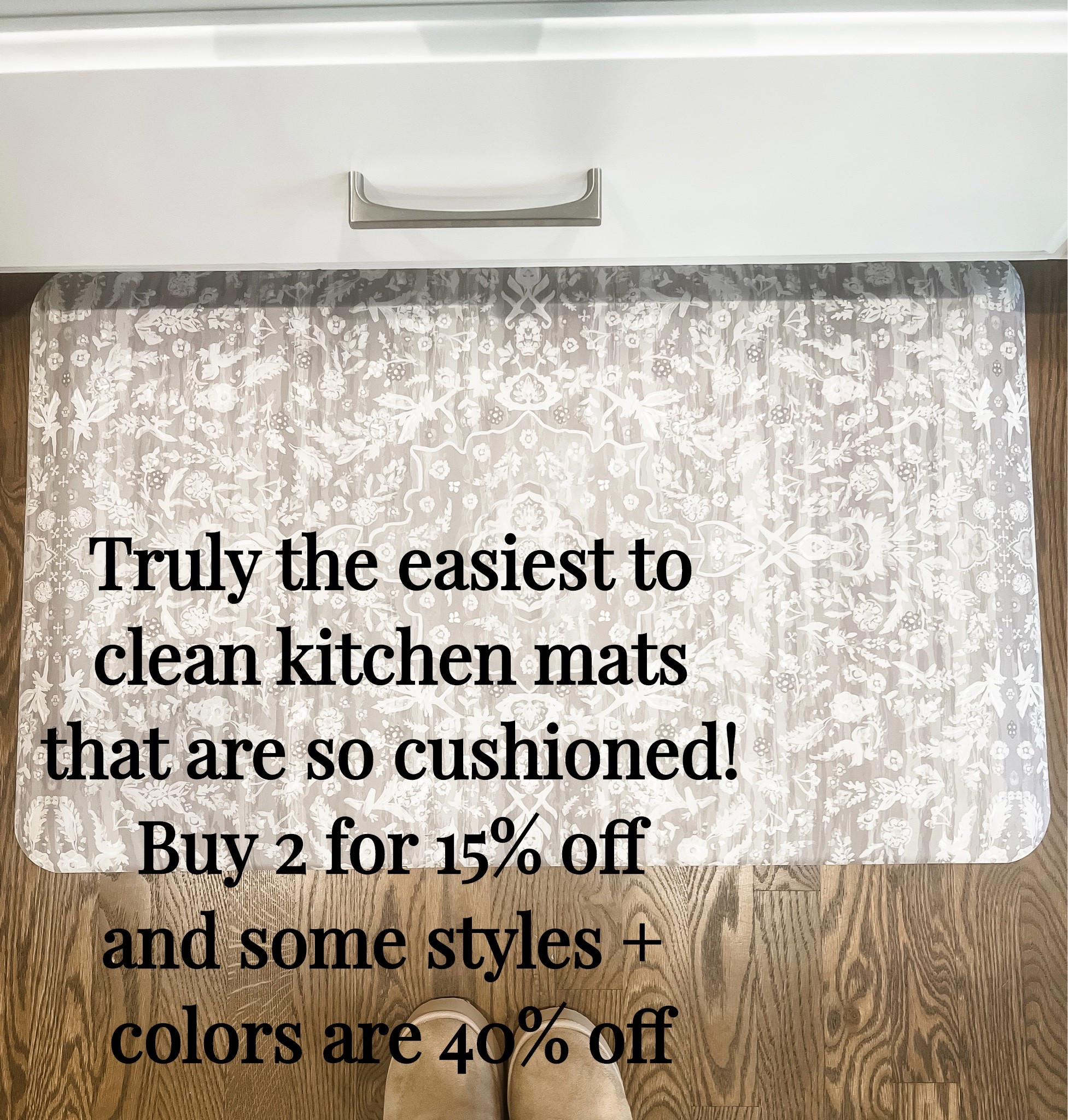 This mat sees so much traction and looks almost new years later! It is cushioned and saves your feet standing in the kitchen.

#LTKHome #LTKSaleAlert