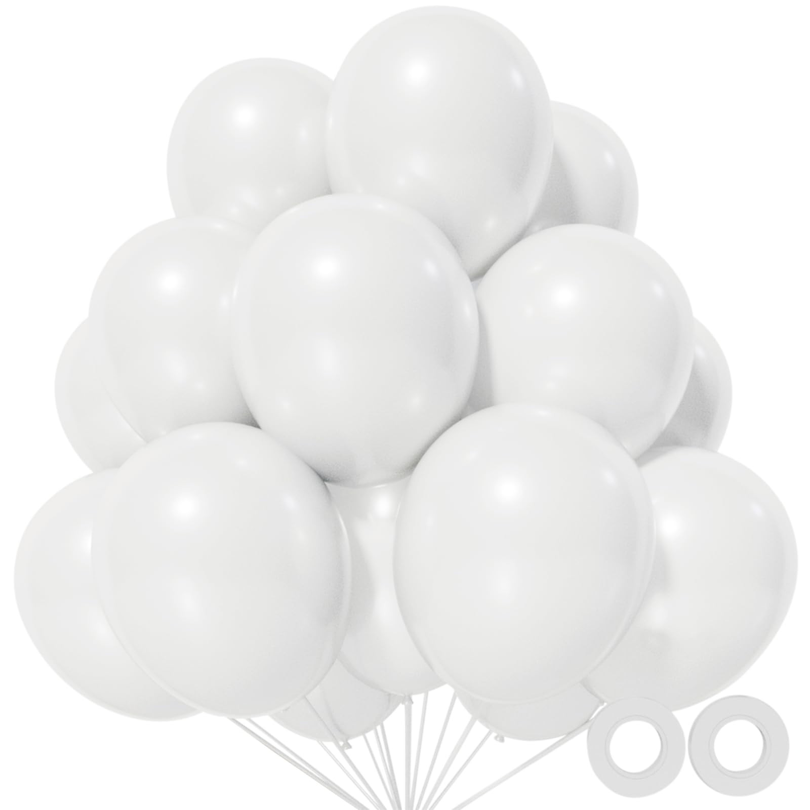 110pcs White Balloons 12 inch, White Latex Balloons Globos Blancos for Wedding Engagement Bridal ... | Amazon (US)