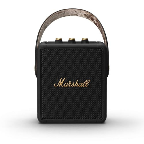 Marshall Stockwell II Portable Bluetooth Speaker, Black and Brass | Amazon (US)