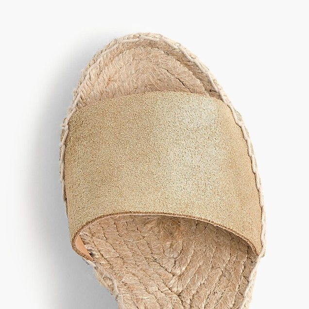 Corsica espadrille wedges in metallic suede | J.Crew US