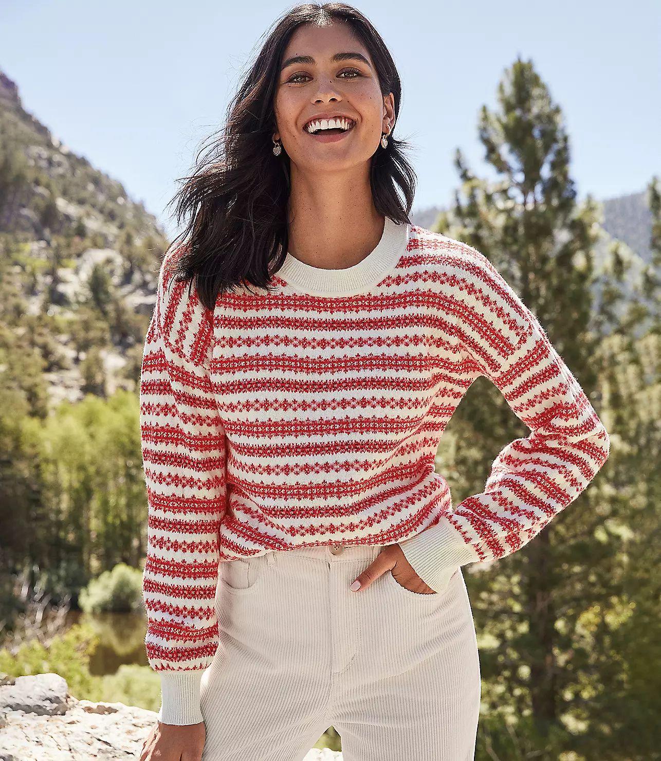 Fair Isle Stripe Everyday Sweater | LOFT