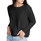 Hanes Women's EcoSmart Crewneck Sweatshirt, Ebony, Large at Amazon Women’s Clothing store | Amazon (US)
