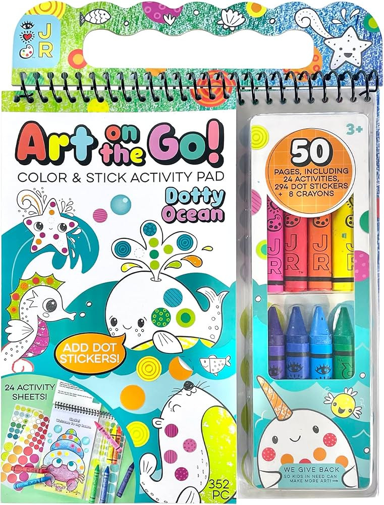 Bright Stripes Art on The Go Going Dotty Ocean Theme Travel Kit for Kids Ages 3+ | Compact Colori... | Amazon (US)