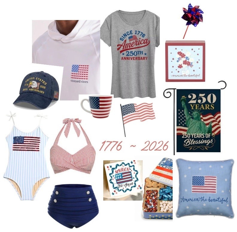My first red, white and blue collage 🇺🇸 For the USA 250th anniversary and 4th of July.

#LTKSeasonal #LTKSwim