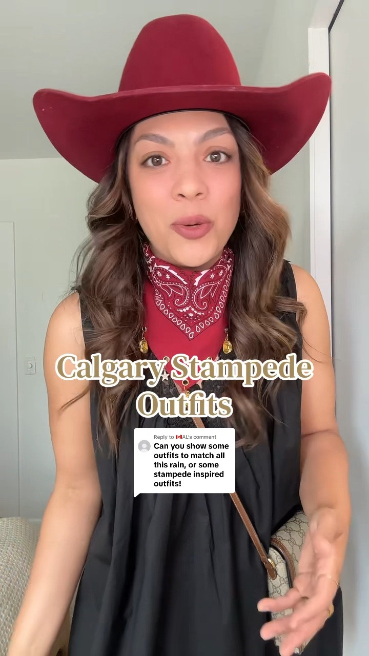 Outfits for the Calgary stampede:

Outfit one:
-Brunette the Label black poplin mini dress, similar linked.

Outfit two:
-Black skort, similar linked. 

Outfit three:
-Reformation black wide leg jeans, I have a size 29. 

Outfit 4:
-Banana Republic brown floral dress, I have a size large.  

Outfit 5:
-Free People cream sheer too, I have a medium. 
-Jeffrey Campbell tall red leather cowboy boots.

#LTKcanada #LTKsummer #LTKstyletip