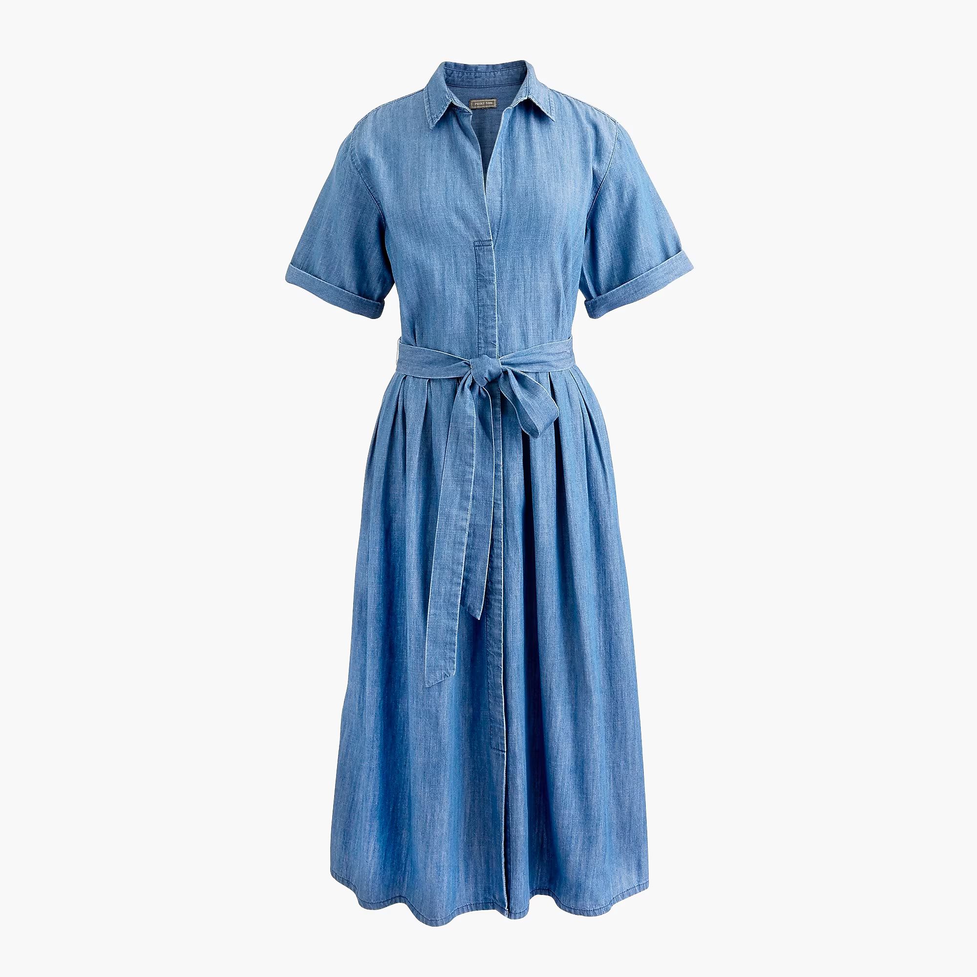 Full-skirt chambray shirtdress in cotton and TENCEL™ lyocell | J.Crew US