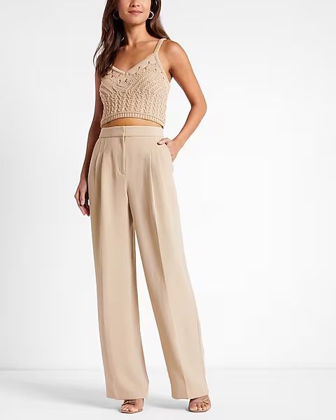 Super High Waisted Pleated Wide Leg | Express