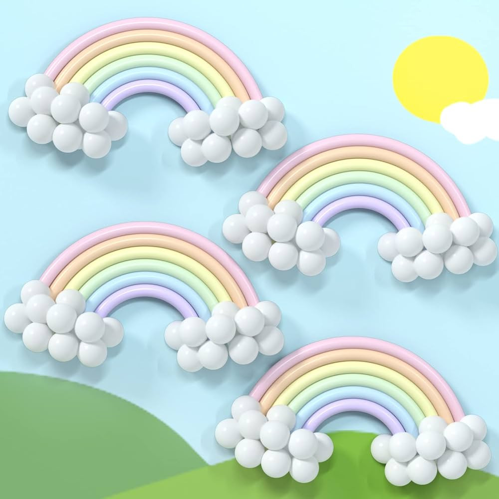 DIY 260 Pastel Rainbow Balloons Garland Kit - 24PCS Colorful Long Balloons + 80PCS White Balloons... | Amazon (US)
