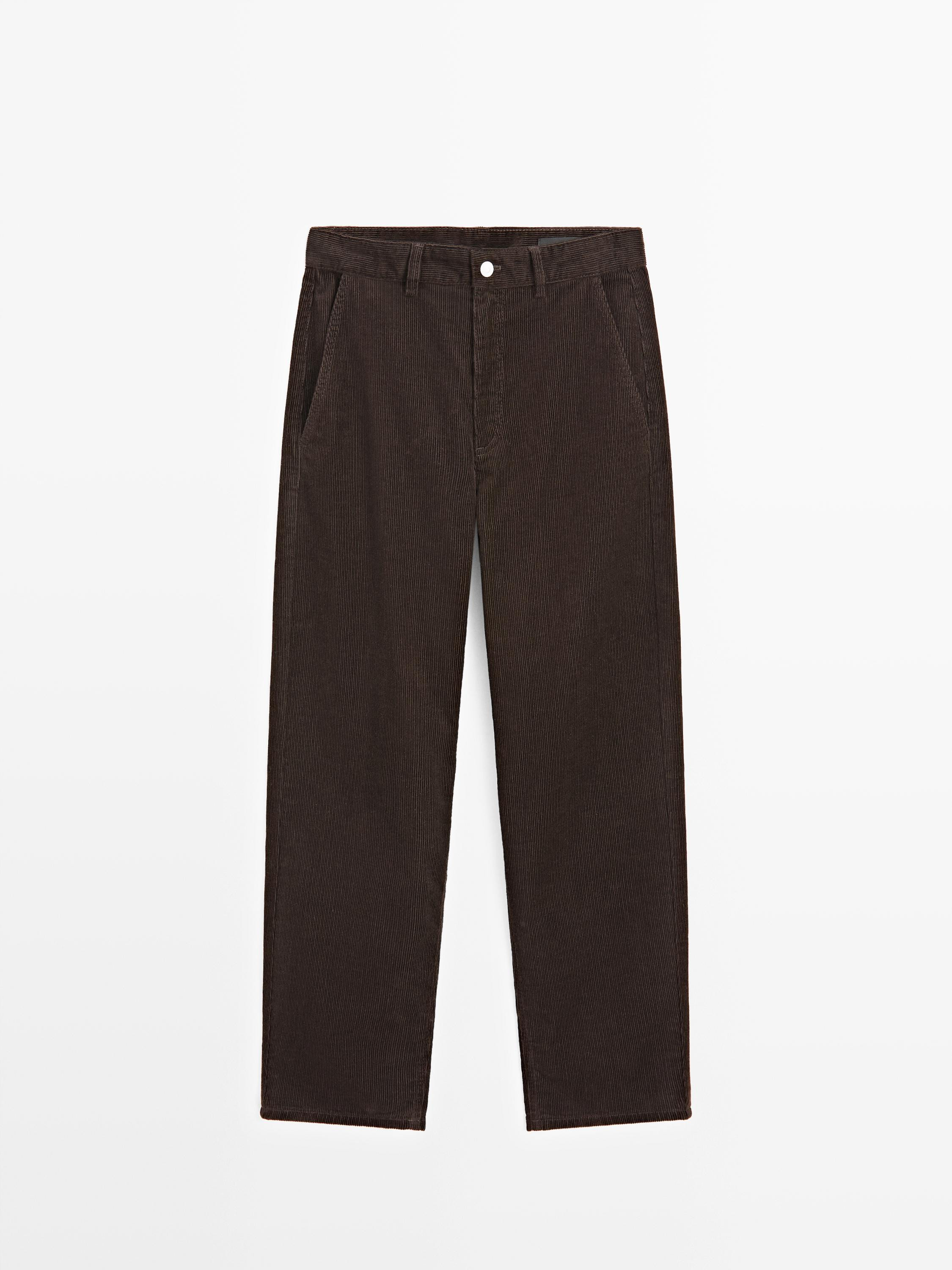 Barrel fit corduroy trousers | Massimo Dutti UK