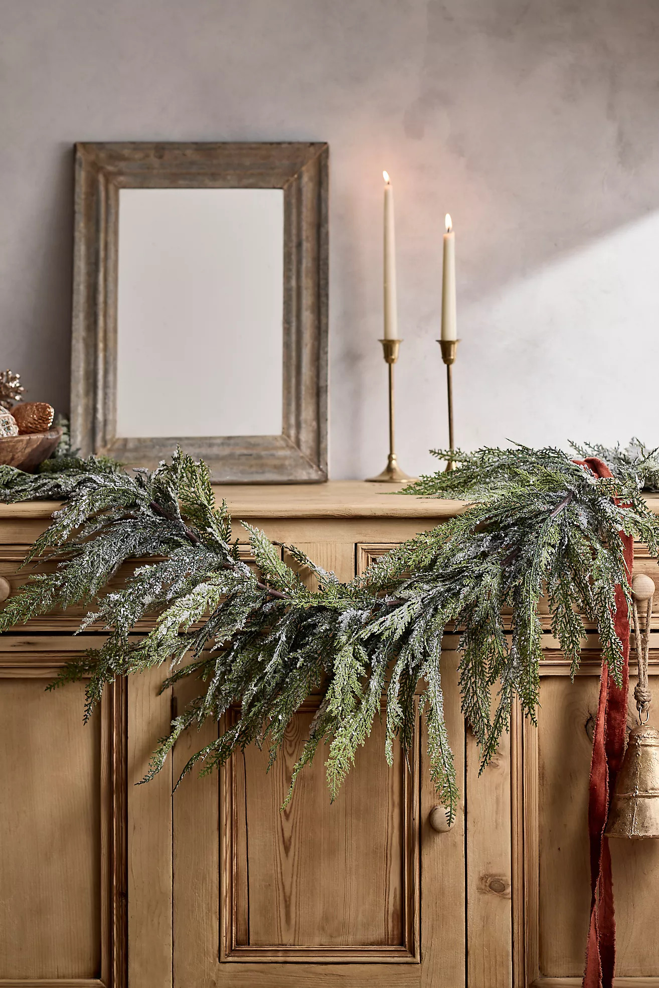 Faux Cedar Garland, Snowy | Anthropologie (US)