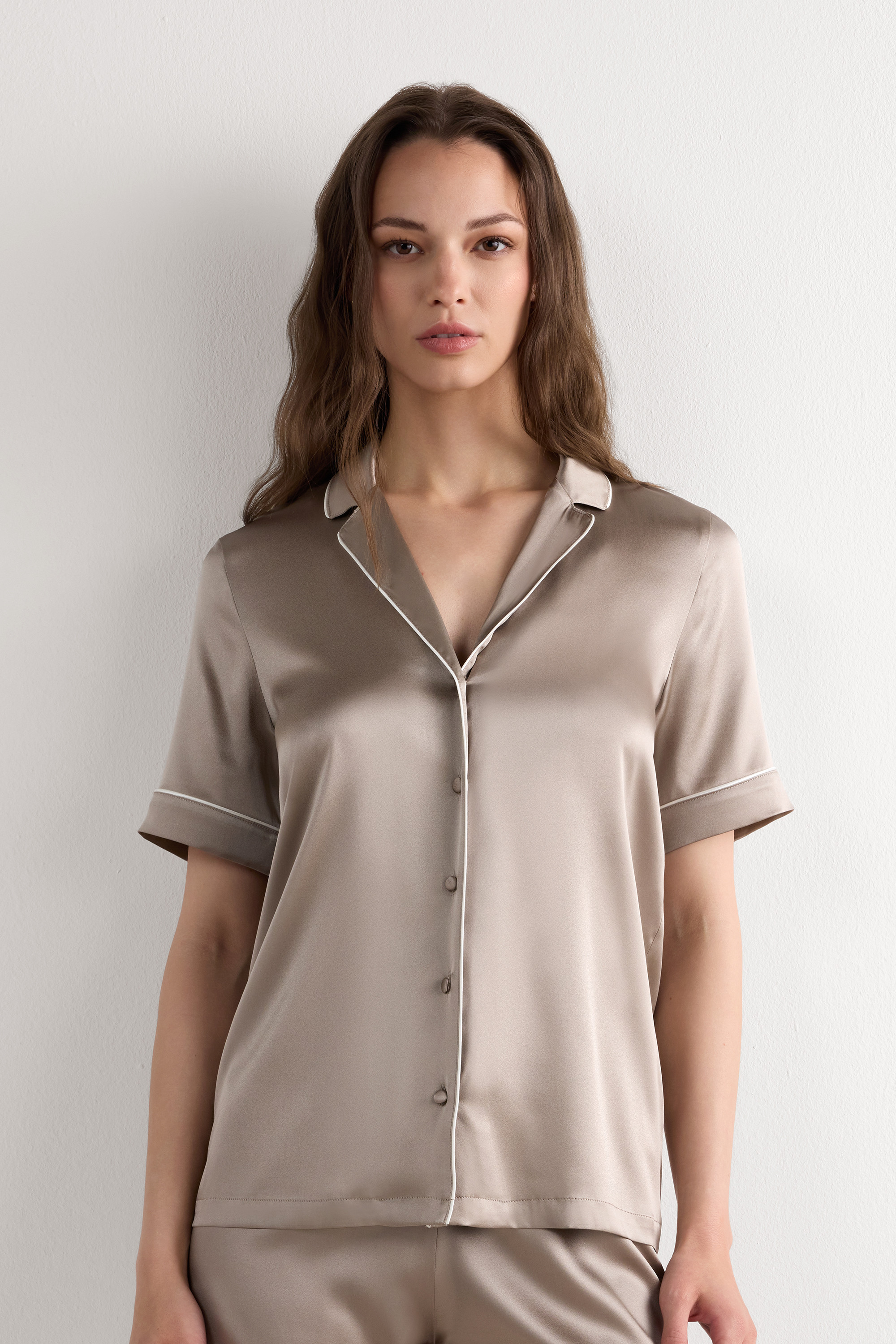 Menswear Cut Short Sleeve Silk Shirt - Intimissimi | Intimissimi (US)