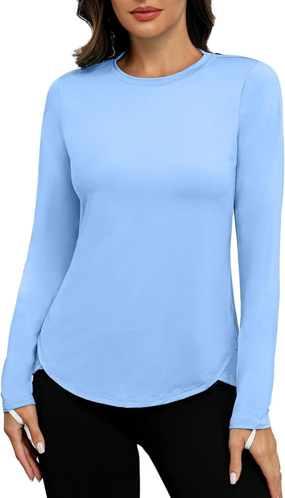 PINSPARK Women Sun Shirt Long Sleeve Quick Dry Hiking Shirts with Thumbholes UPF 50+ Workout Tops... | Amazon (US)