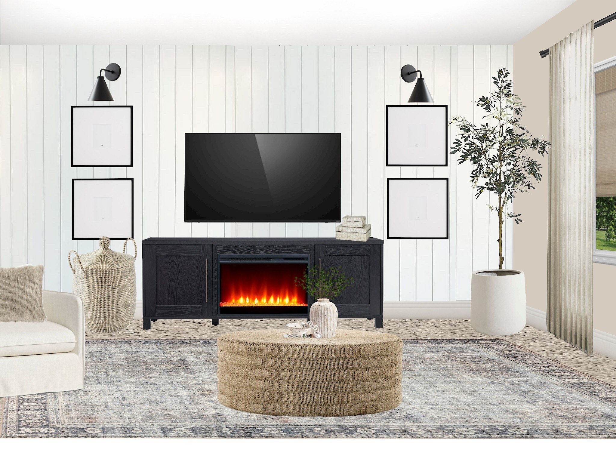 Tv wall design with vertical shiplap 🤩

#LTKhome