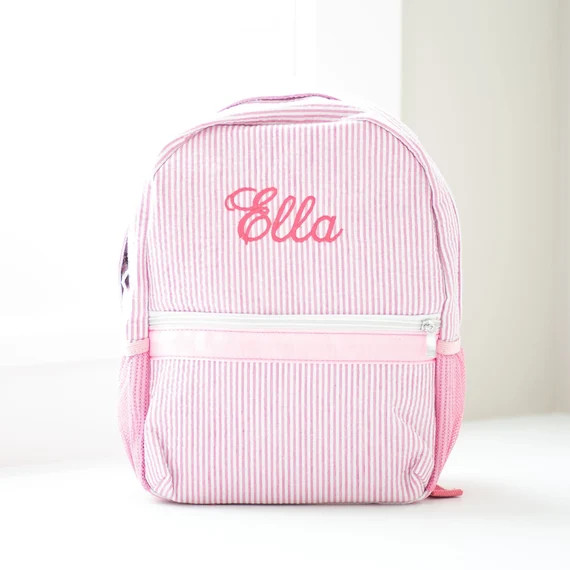 Personalized Baby Backpacks | Monogrammed Toddler Backpacks | Seersucker Backpack | Preschool Boo... | Etsy (US)