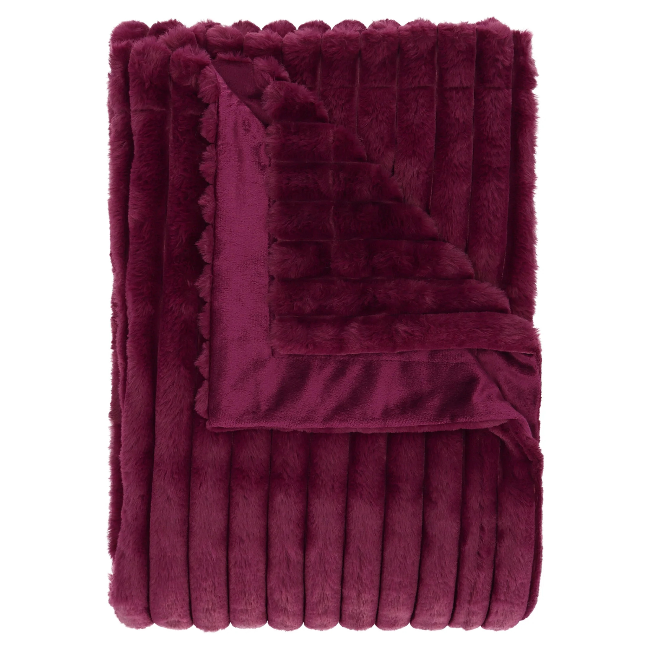 Mainstays Channel Faux Fur Blanket, Vanilla Dream, Full/Queen, 86" x 90" | Walmart (US)
