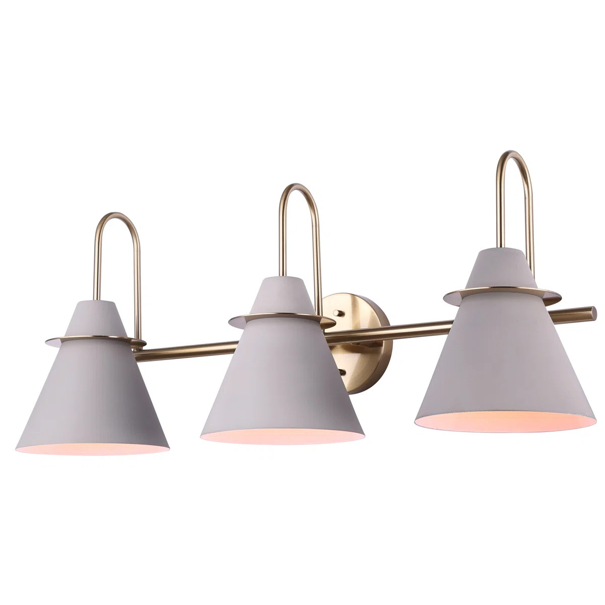Sand & Stable™ Salem 3-Light Dimmable Gray/Brass Vanity Light & Reviews | Wayfair | Wayfair North America
