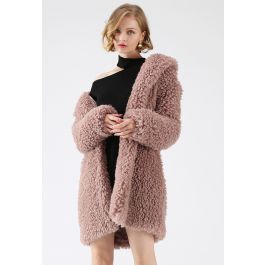 Feeling of Warmth Faux Fur Longline Coat in Mauve | Chicwish