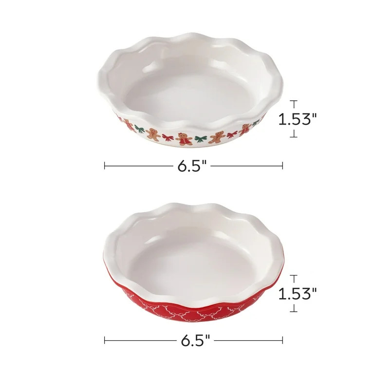 Holiday Time Mini Pie Bakeware Gingerbread Set of 2 | Walmart (US)