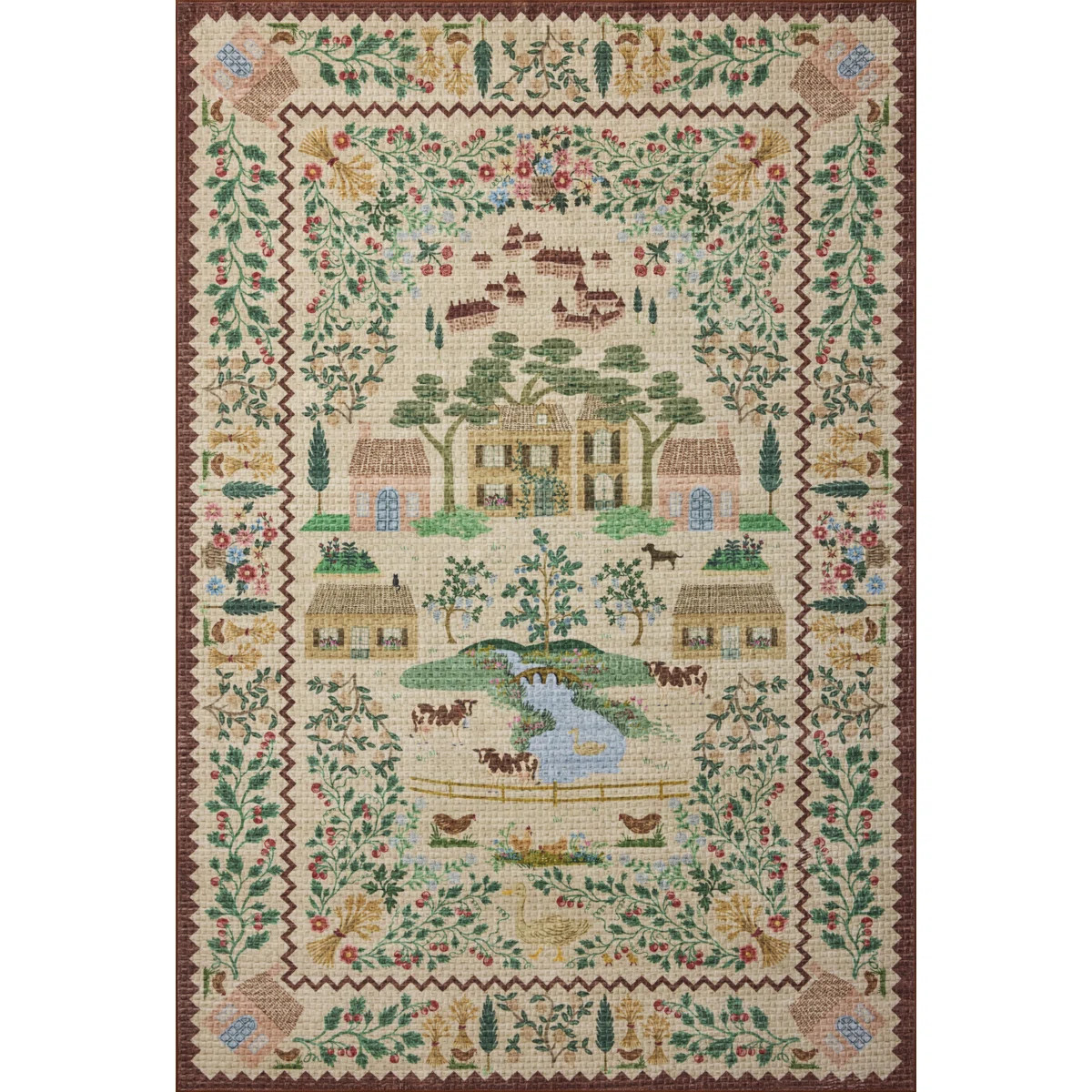 Rifle Paper Company x Loloi Orchard Machine Washable Area Rug | Wayfair North America