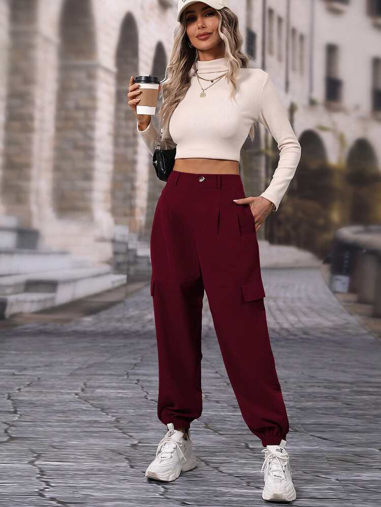 Flap Pocket Jogger Pants | SHEIN