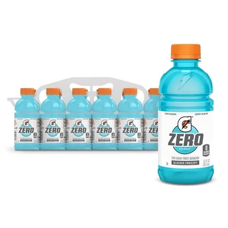 Gatorade Zero Sugar Thirst Quencher Glacier Freeze Sports Drinks, 12 fl oz, 12 Count Bottles | Walmart (US)