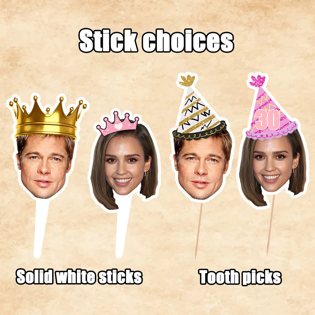 Custom Face Cupcake Topper,  Cupcake Topper, Photo Toppers, Bachelorette, 21st, 40th, 50th, 60th,... | Etsy (US)