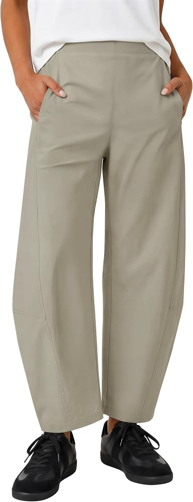 ZESICA Women's Barrel Travel Pants with Pockets | Amazon (US)