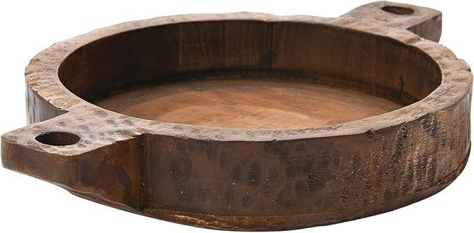 Creative Co-Op Hand-Carved Mango Wood Handles Bowl, Espresso | Amazon (US)