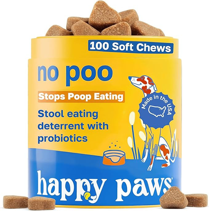 Happy Paws No Poo Chews for Dogs, Poop Eating Coprophagia Deterrent, Soft Chews for Dogs with Pum... | Amazon (US)
